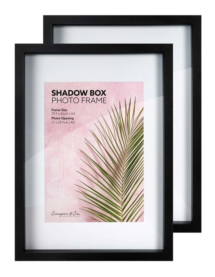 Cooper & Co Set of 2 A3 mat to A4 Black Shadow Box Wooden Photo Frame 3 Cooper & Co Set of 2 A3 mat to A4 Black Shadow Box Wooden Photo Frame - Image 3