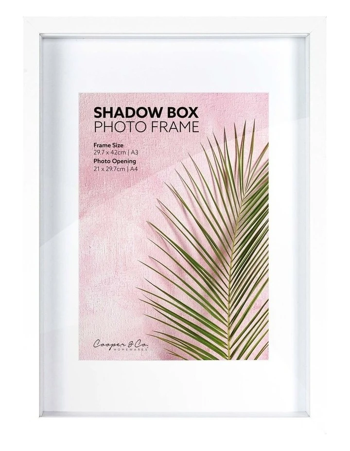 Cooper & Co Set of 2 A3 mat to A4 White Shadow Box Wooden Photo Frame 1 Cooper & Co Set of 2 A3 mat to A4 White Shadow Box Wooden Photo Frame