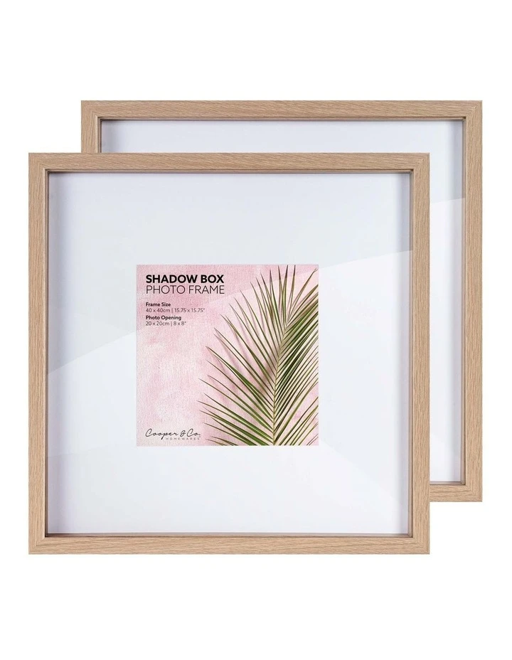 Cooper & Co Set of 2 40x40cm mat to 20x20cm Set of 2 Oak Shadow Box Wooden Photo Frame 3 Cooper & Co Set of 2 40x40cm mat to 20x20cm Set of 2 Oak Shadow Box Wooden Photo Frame - Image 3