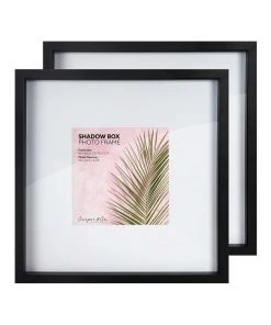 Cooper & Co Set of 2 40x40cm mat to 20x20cm Set of 2 Black Shadow Box Wooden Photo Frame -The Shine Nook Sales Store 803748160 3 720x928