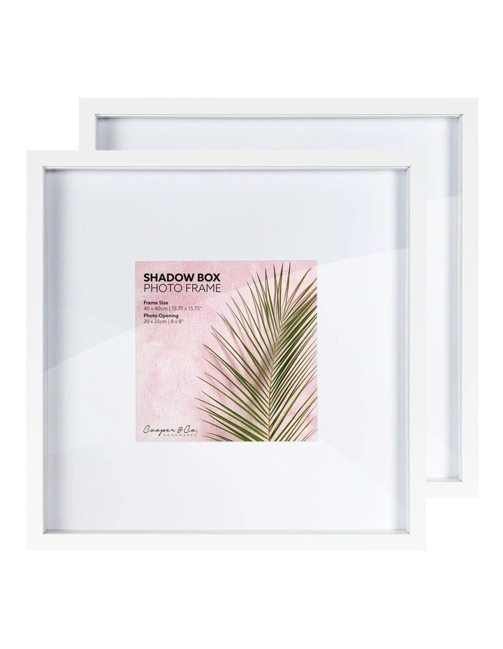Cooper & Co Set of 2 40x40cm mat to 20x20cm Set of 2 White Shadow Box Wooden Photo Frame 3 Cooper & Co Set of 2 40x40cm mat to 20x20cm Set of 2 White Shadow Box Wooden Photo Frame - Image 3