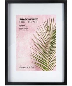 Cooper & Co A2 mat to A3 Black Black Shadow Box Wooden Photo Frame