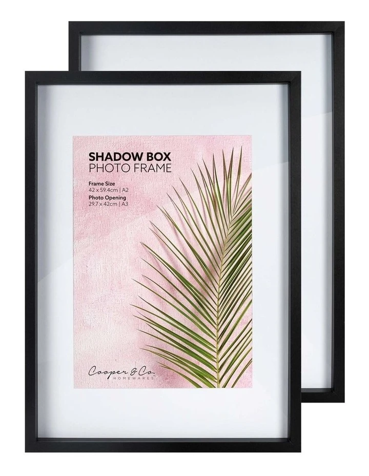 Cooper & Co A2 mat to A3 Black Black Shadow Box Wooden Photo Frame 3 Cooper & Co A2 mat to A3 Black Black Shadow Box Wooden Photo Frame - Image 3