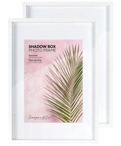 Cooper & Co A2 mat to A3 White White Shadow Box Wooden Photo Frame -The Shine Nook Sales Store 803748520 3 720x928