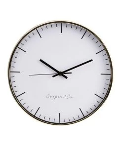Cooper & Co 30cm Gold Nelson Silent Movement Round Wall Clock