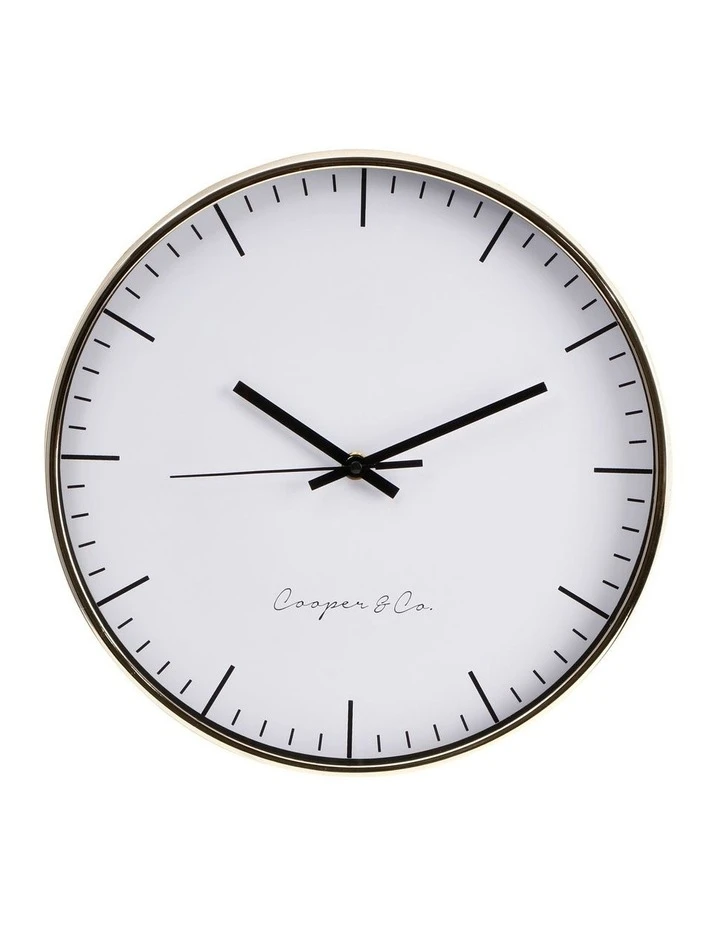 Cooper & Co 30cm Gold Nelson Silent Movement Round Wall Clock 1 Cooper & Co 30cm Gold Nelson Silent Movement Round Wall Clock