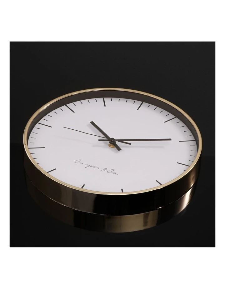 Cooper & Co 30cm Gold Nelson Silent Movement Round Wall Clock 3 Cooper & Co 30cm Gold Nelson Silent Movement Round Wall Clock - Image 3