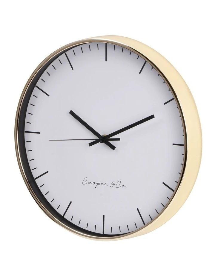 Cooper & Co 30cm Gold Nelson Silent Movement Round Wall Clock 4 Cooper & Co 30cm Gold Nelson Silent Movement Round Wall Clock - Image 4