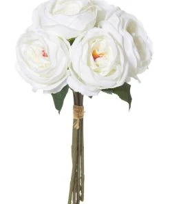 Rogue Columbian Rose Bouquet 37cm Flower Arrangement White
