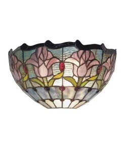 G&G Bro Mauve Tulip Tiffany Wall Light