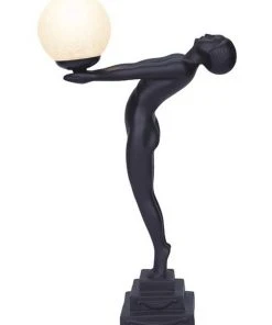 G&G Bro Lady Grace Art Deco Table Lamp Pewter