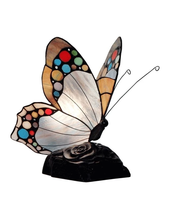 G&G Bro Spotted Butterfly Tiffany Table Lamp 1 G&G Bro Spotted Butterfly Tiffany Table Lamp