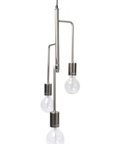 Lexi Lighting Rohan 3 Tubular Suspension Pendant Light Satin Chrome