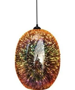 Lexi Lighting Moravian Glass Oval Pendant Light Copper