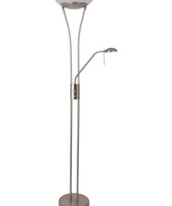 Lexi Lighting Frisco Mother & Child LED Floor Lamp Satin Chrome