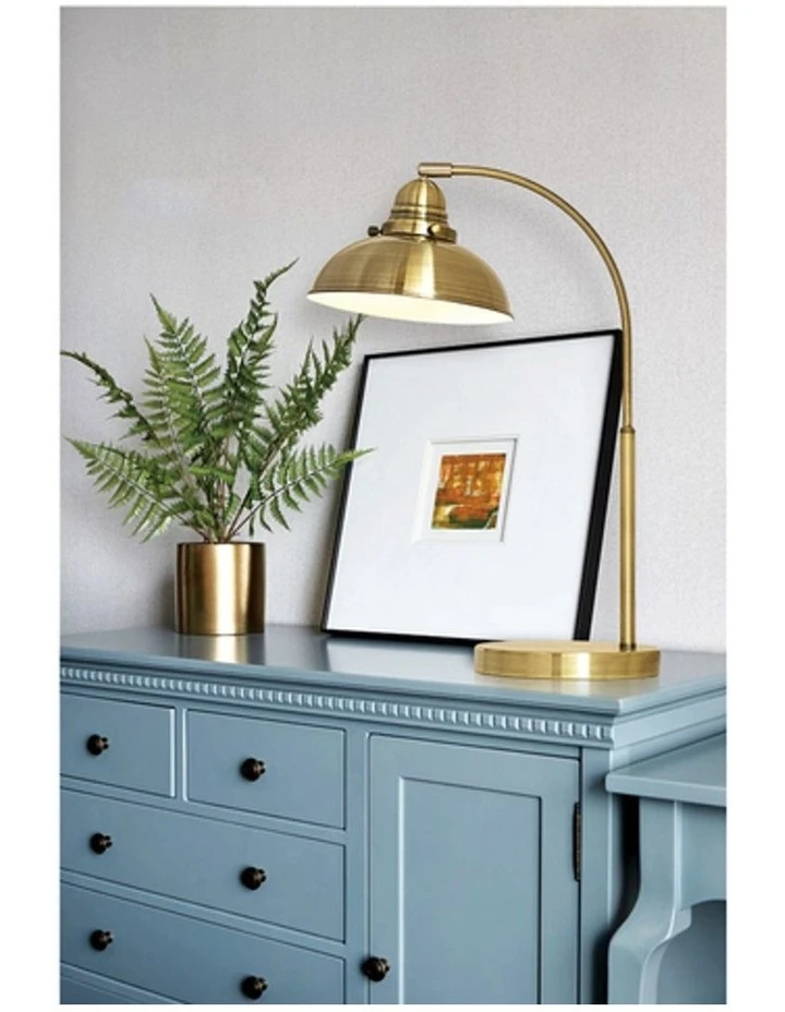 Lexi Lighting Manor Metal Table Lamp Weathered Brass 6 Lexi Lighting Manor Metal Table Lamp Weathered Brass - Image 6