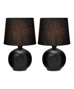 Lexi Lighting Louis Ceramic Modern Round Table Lamp Set Of 2