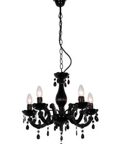 Lexi Lighting La Spezia Acrylic Chandelier Light Black