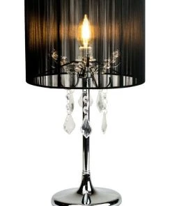 Lexi Lighting Paris Crystal Table Lamp Black