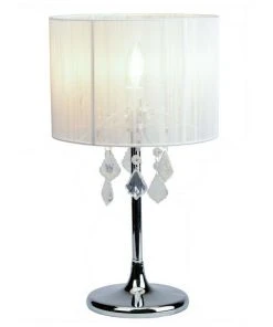 Lexi Lighting Paris Crystal Table Lamp White