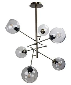 Oriel Lighting Ripley.6 Amazing 6-Light Satellite Pendant Light Antique Brass