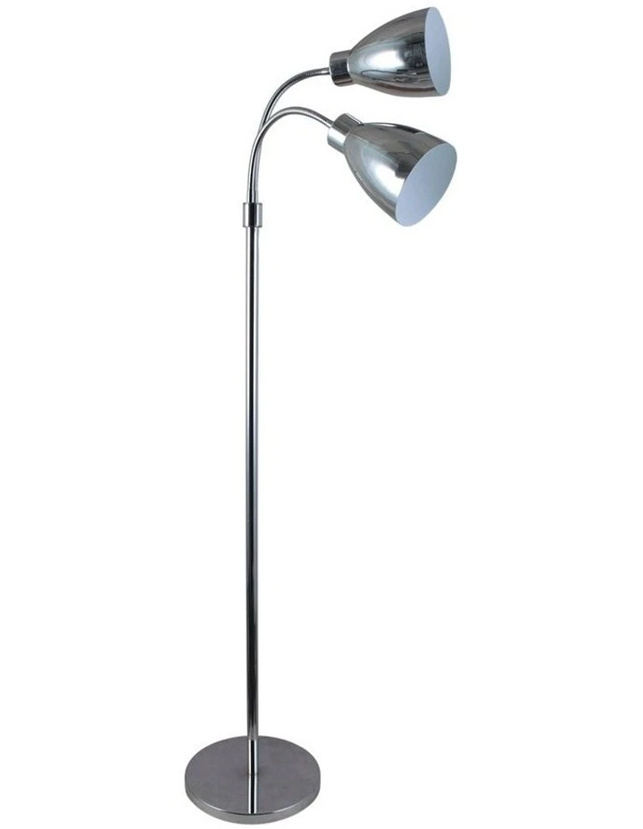 Oriel Lighting Retro Twin Floor Lamp Bright Chrome 1 Oriel Lighting Retro Twin Floor Lamp Bright Chrome