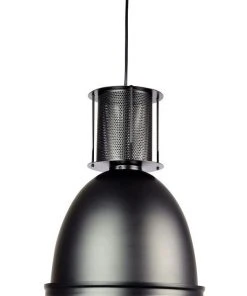 Oriel Lighting Bay Black Industrial Single Pendant Light Large