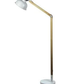 Oriel Lighting Steam Scandustrial Floor Lamp White