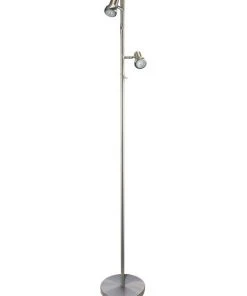 Oriel Lighting Daxam LED Twin Floor Lamp Brushed Chrome