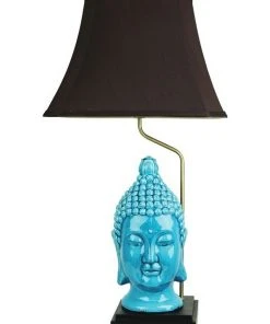 Oriel Lighting Jade Buddha Head Chinese Ceramic Table Lamp