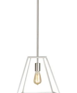 Oriel Lighting Southport.30 Single Urban Retro 30cm Pendant Light Brushed Chrome