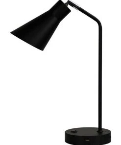Oriel Lighting Thor Desk Lamp with USB Black