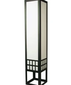Oriel Lighting Sojo Chinese Style Black Framed Floor Lamp