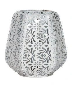 Oriel Lighting Lace Floral Metal Table Lamp White