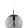 Oriel Lighting Newton Contemporary Clear Glass Pendant Light 30cm Black