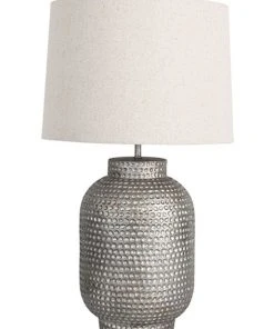 Oriel Lighting Palma Beaten Silver Table Lamp