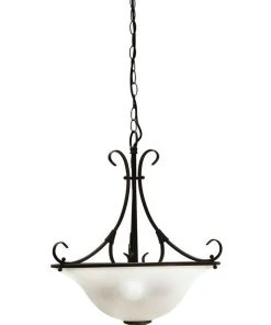 Oriel Lighting Gaston 3 Light Single Pendant Light in Bronze