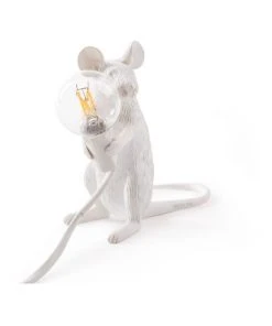 Seletti Mouse Lamp Sitting - White