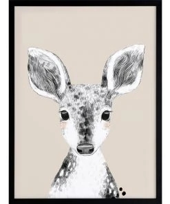 Urban Road Doe A Deer Print Black Frame