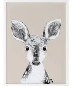 Urban Road Doe A Deer Print White Frame