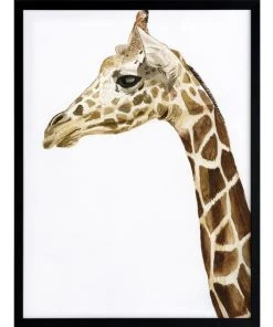 Urban Road Giraffe I Print Black Frame