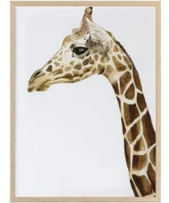 Urban Road Giraffe I Print Oak Frame