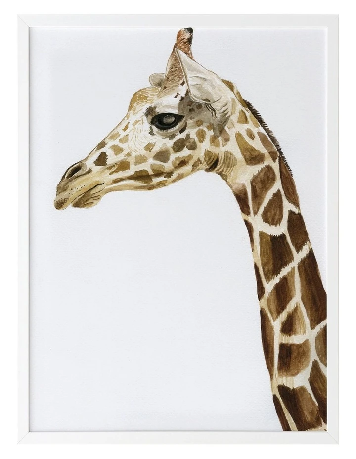 Urban Road Giraffe I Print White Frame 1 Urban Road Giraffe I Print White Frame