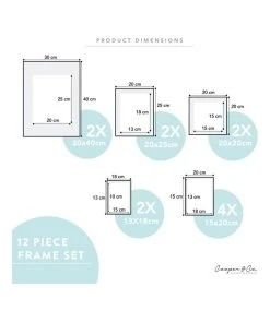 Cooper & Co Instant Gallery Wall 12 Piece Frame Set Oak -The Shine Nook Sales Store 811975600 6 1 720x928