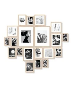 Cooper & Co Instant Gallery Wall 20 Piece Frame Set Oak