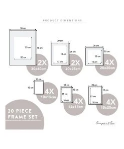 Cooper & Co Instant Gallery Wall 20 Piece Frame Set Oak -The Shine Nook Sales Store 811975870 6 1 720x928