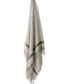 Aura Home Herringbone Throw in Natural