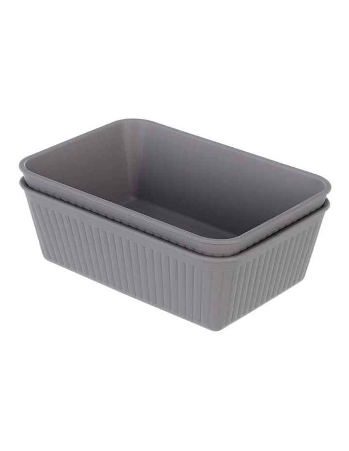 BOX SWEDEN 2PK 17cm Kaia Storage Trays Home/Room Desk Organiser Holder Assorted 2 BOX SWEDEN 2PK 17cm Kaia Storage Trays Home/Room Desk Organiser Holder Assorted - Image 2