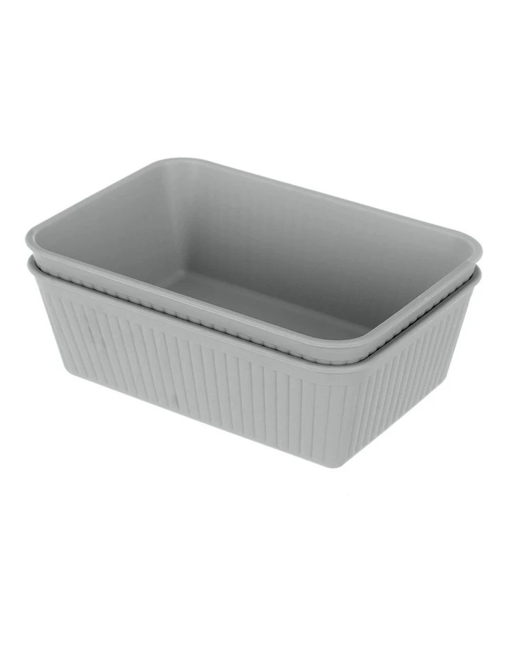 BOX SWEDEN 2PK 17cm Kaia Storage Trays Home/Room Desk Organiser Holder Assorted 3 BOX SWEDEN 2PK 17cm Kaia Storage Trays Home/Room Desk Organiser Holder Assorted - Image 3