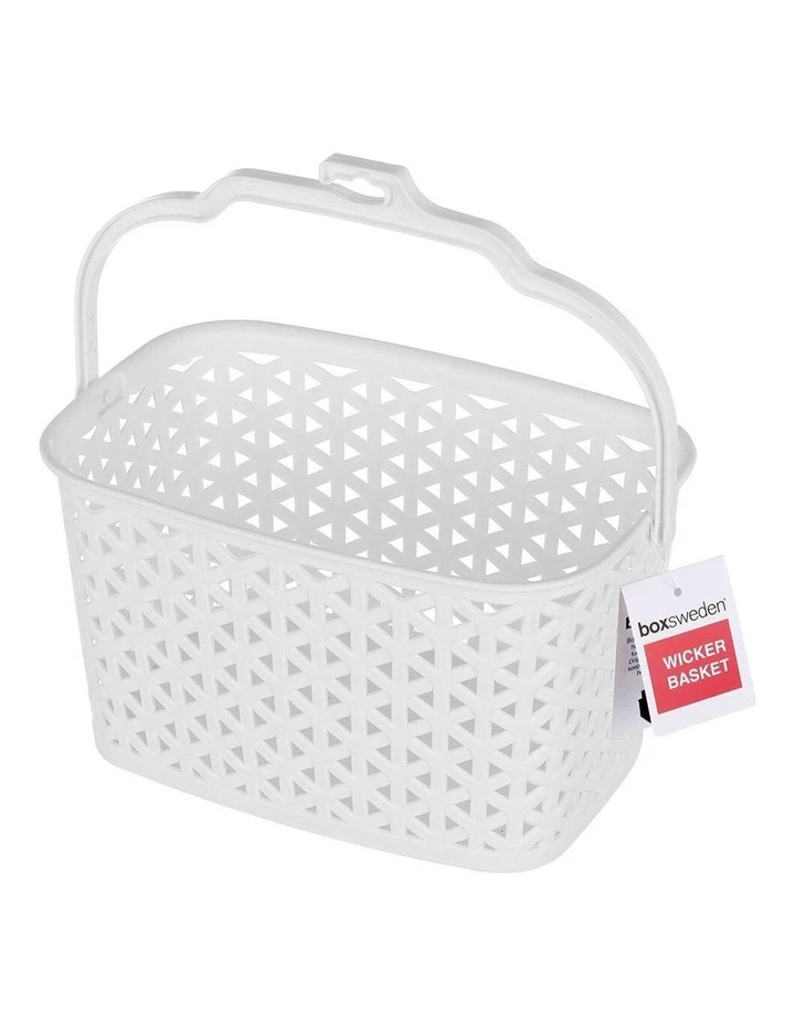 BOX SWEDEN Wicker Design Peg Basket Storage Holder/Organiser w/ Hook Assorted 3 BOX SWEDEN Wicker Design Peg Basket Storage Holder/Organiser w/ Hook Assorted - Image 3